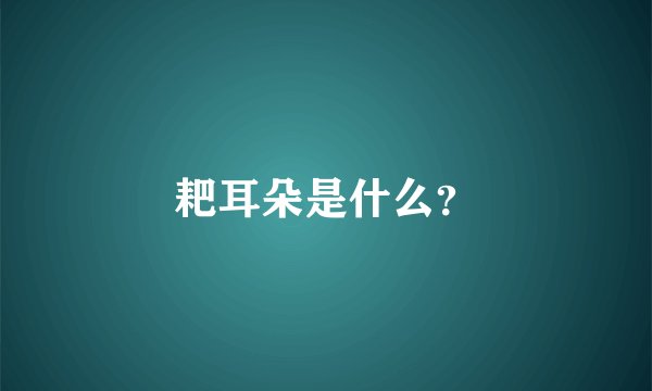 耙耳朵是什么？