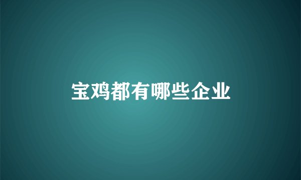 宝鸡都有哪些企业