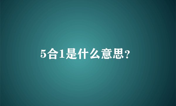 5合1是什么意思？