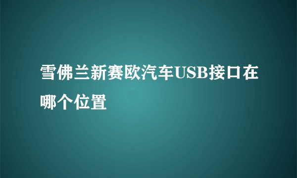 雪佛兰新赛欧汽车USB接口在哪个位置