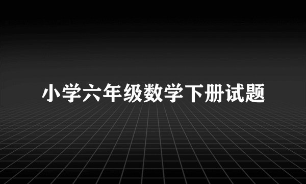 小学六年级数学下册试题