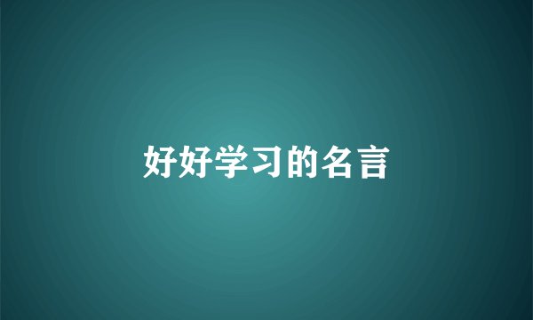 好好学习的名言