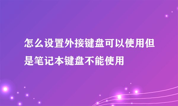 怎么设置外接键盘可以使用但是笔记本键盘不能使用
