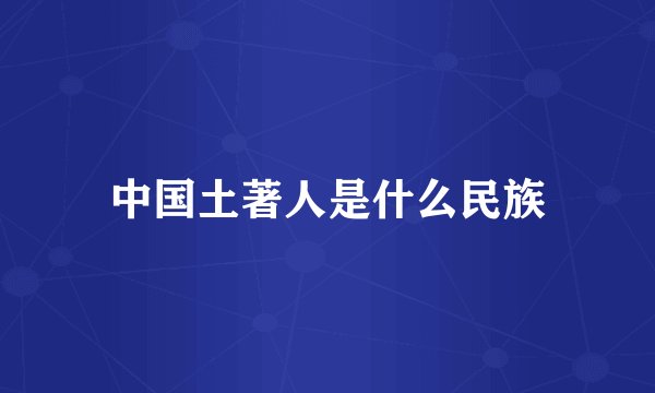 中国土著人是什么民族