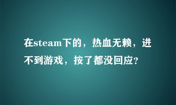 在steam下的,热血无赖,进不到游戏,按了都没回应?