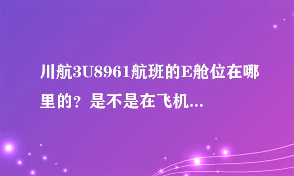 川航3U8961航班的E舱位在哪里的？是不是在飞机屁股后面了？