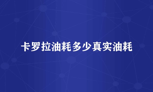 卡罗拉油耗多少真实油耗