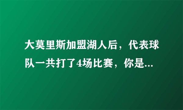 大莫里斯加盟湖人后，代表球队一共打了4场比赛，你是如何看待他的表现？