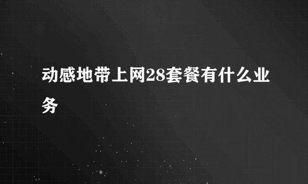 动感地带上网28套餐有什么业务