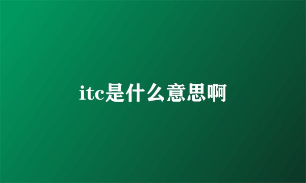 itc是什么意思啊