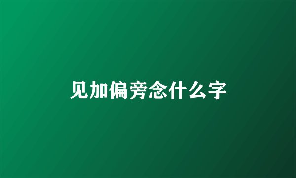 见加偏旁念什么字