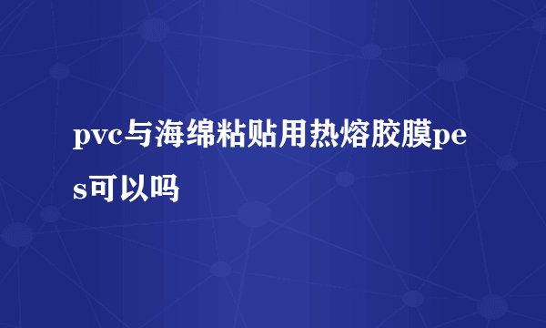 pvc与海绵粘贴用热熔胶膜pes可以吗