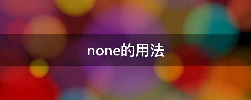 none的用法