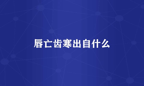 唇亡齿寒出自什么