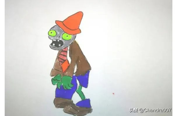 路障僵尸简笔画怎么画？