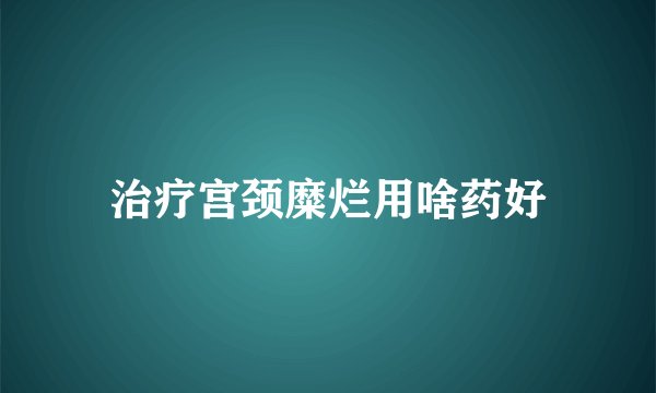 治疗宫颈糜烂用啥药好