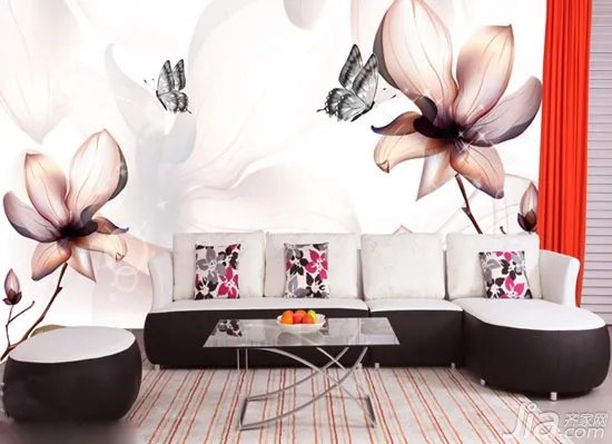 14款手绘沙发背景墙 客厅里的别致风景