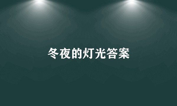 冬夜的灯光答案