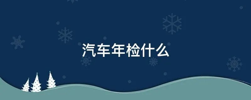 汽车年检什么
