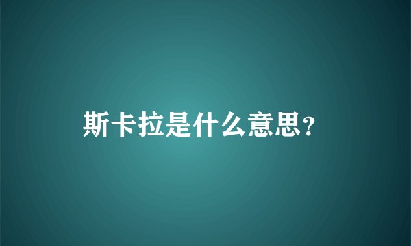 斯卡拉是什么意思？