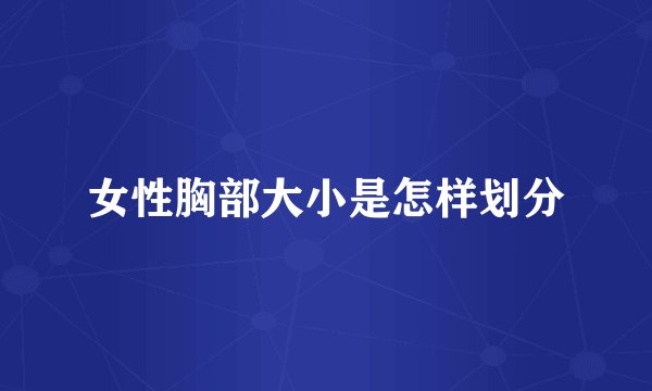 女性胸部大小是怎样划分