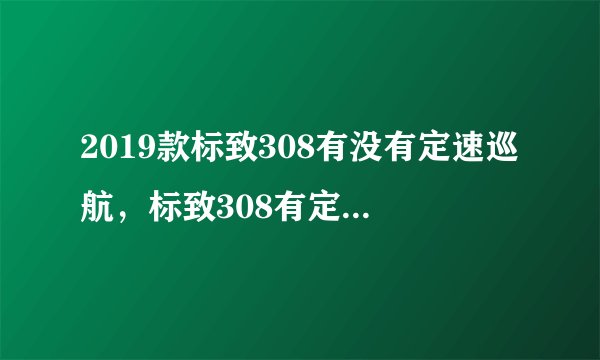 2019款标致308有没有定速巡航，标致308有定速巡航功能吗