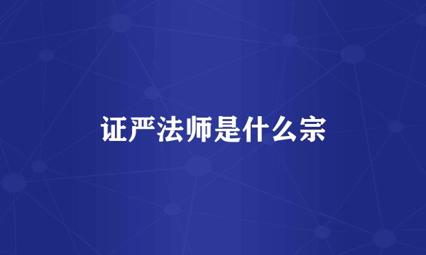 证严法师是什么宗