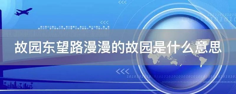 故园东望路漫漫的故园是什么意思