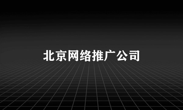北京网络推广公司
