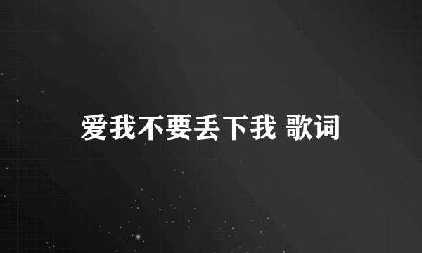 爱我不要丢下我 歌词