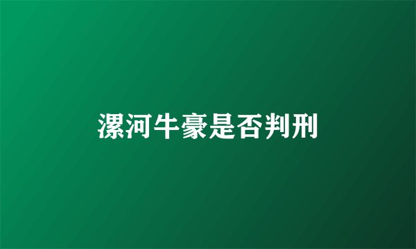 漯河牛豪是否判刑