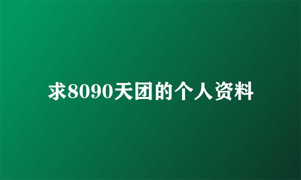 求8090天团的个人资料