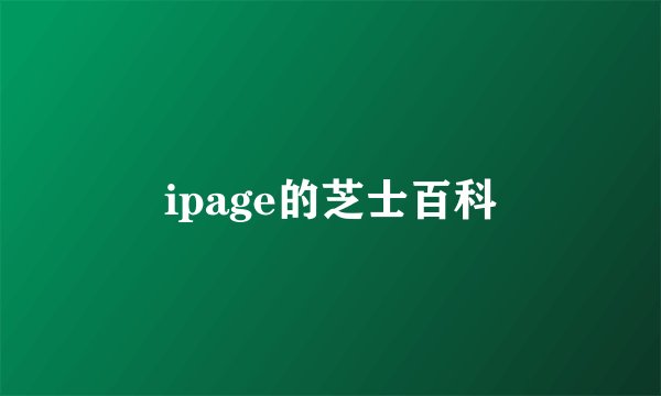 ipage的芝士百科