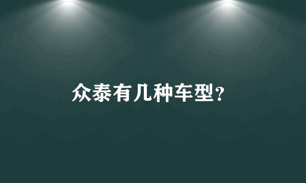 众泰有几种车型？