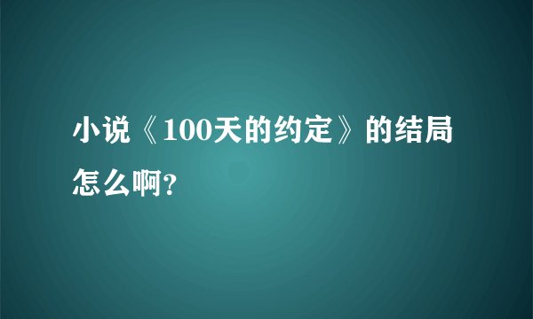 小说《100天的约定》的结局怎么啊？