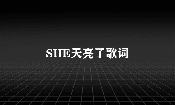 SHE天亮了歌词