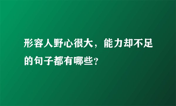 形容人野心很大，能力却不足的句子都有哪些？