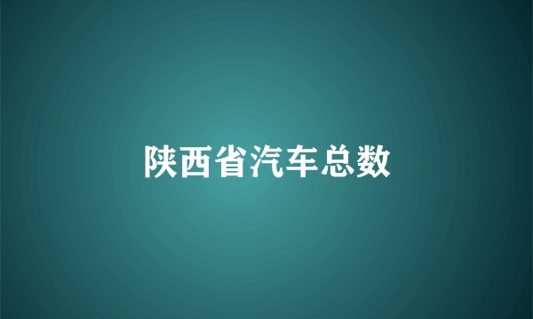 陕西省汽车总数