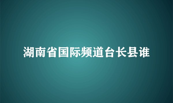 湖南省国际频道台长县谁