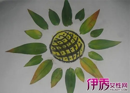 儿童树叶粘贴画图片