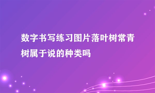 数字书写练习图片落叶树常青树属于说的种类吗