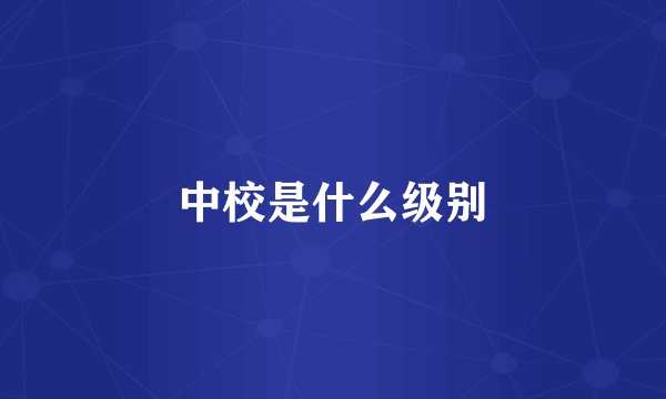 中校是什么级别