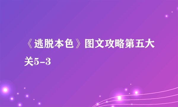 《逃脱本色》图文攻略第五大关5-3