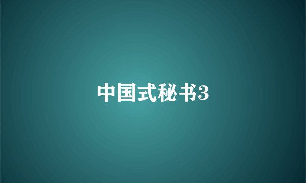 中国式秘书3