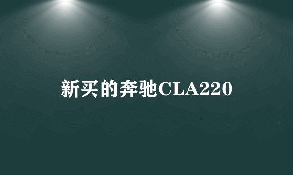 新买的奔驰CLA220