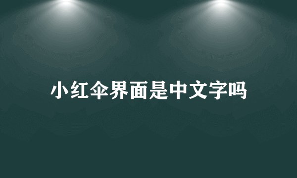 小红伞界面是中文字吗