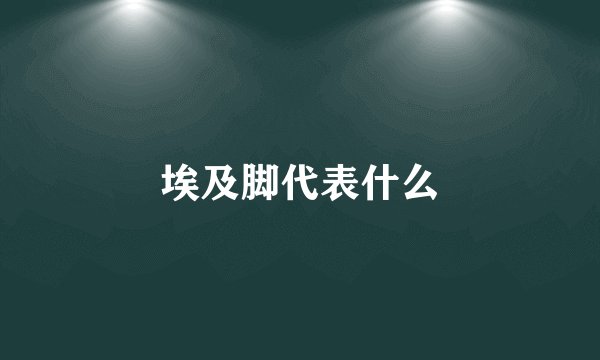 埃及脚代表什么