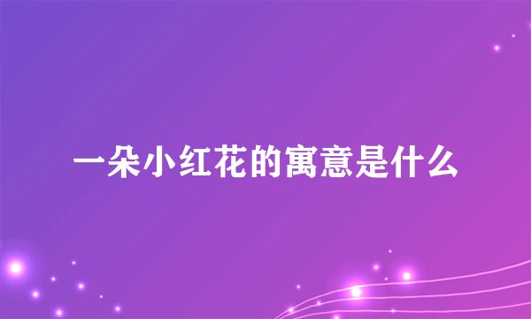 一朵小红花的寓意是什么