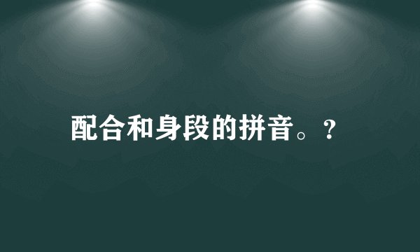 配合和身段的拼音。？