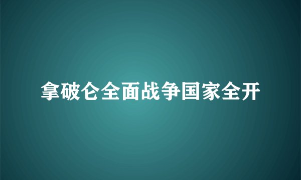 拿破仑全面战争国家全开